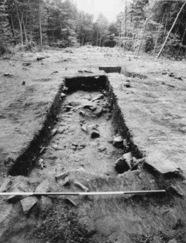 Excavation of Viking burial mounds in Heath Wood