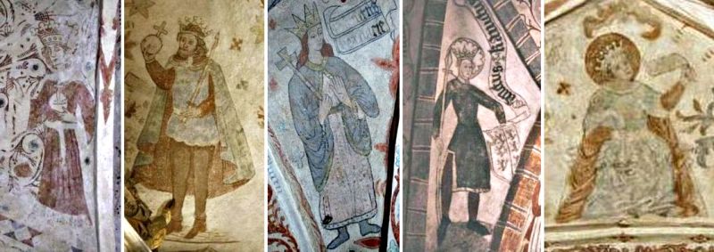 Sknske kalkmalerier med kong Knud den Hellige