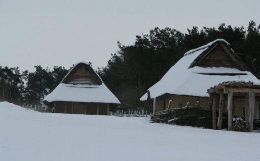 Iron Age village at Hvolris near Viborg in December