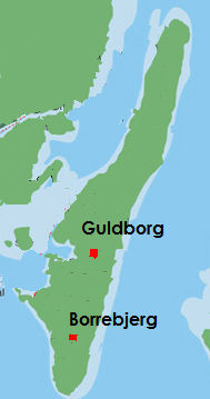 Tilflugtsborgene Guldborg og Borrebjerg p Langeland