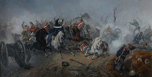 Squadron of 6. Dragonregiment in battle at Husby 1848