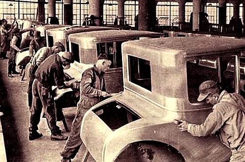 Division of labor in an automobile factory