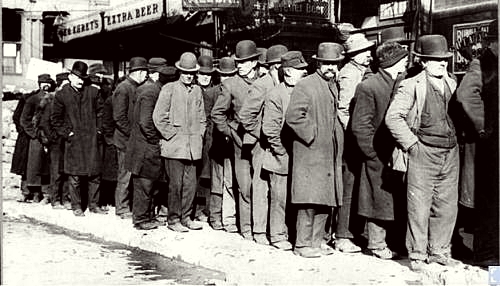 Arbejdslse i k foran ndhjlpskontor New York 1929
