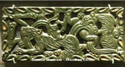 Sbestensrelief fra det tredje eller fjerde rhundrede BC fundet i Kina - British Museum