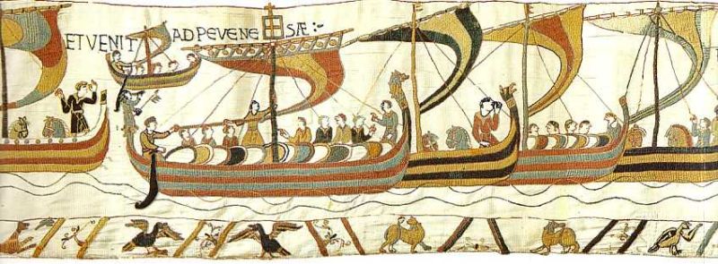 De Normanniske skibe på Bayuex tapetet