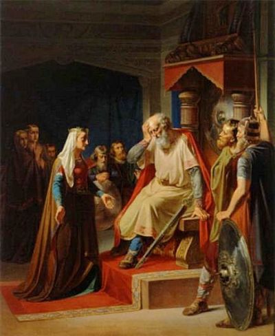 Thyra Danebod fortæller Gorm om sønnen Knuds død