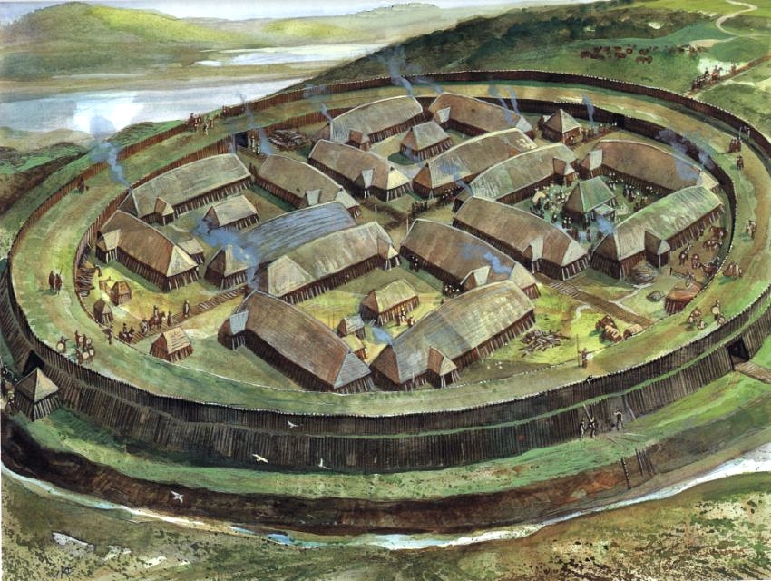 Graphic reconstruction of a Viking ring fortress