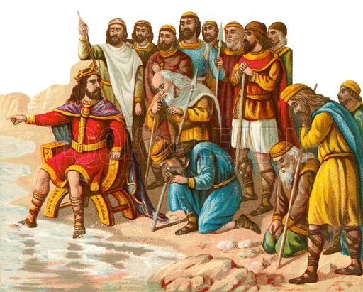 Canute giving order to the sea