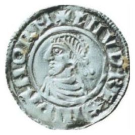 Canute the Great on a coin minted in Lund