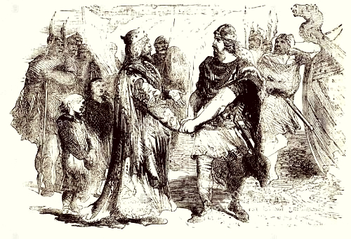 Edmund Ironside and Canute meet on the island of Olney