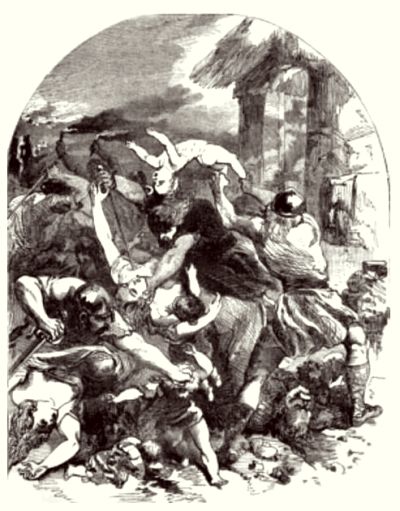 Gammel Engelsk tegning af St. Brice's day massakren