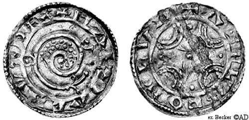 Coin minted in Lund with Hardicanute's name