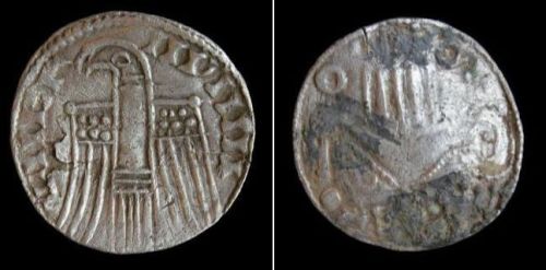 Coin of Byzantine type issued in Lund by Sweyn Estridson.