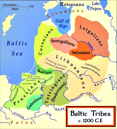 De baltiske stammer omkring 1200.