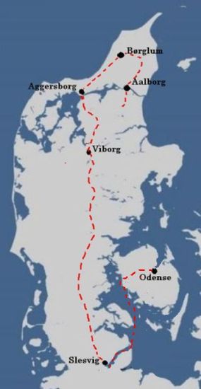 Canute the Holy's escape route in 1086