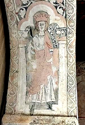 St. Canute on a mural in Dädesjö old church