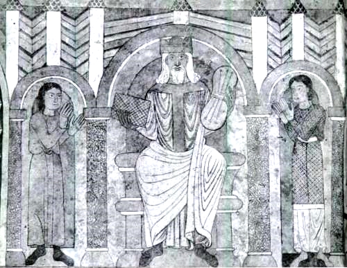 Kongen som lovgiver -kalkmaleri i Aal Kirke