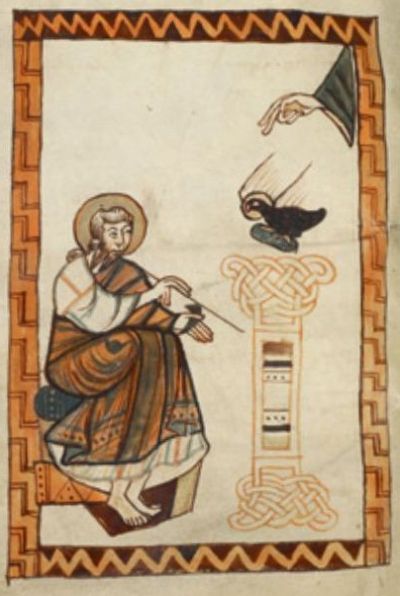 Miniature from the Dalby Boo, the evangelist Johannes