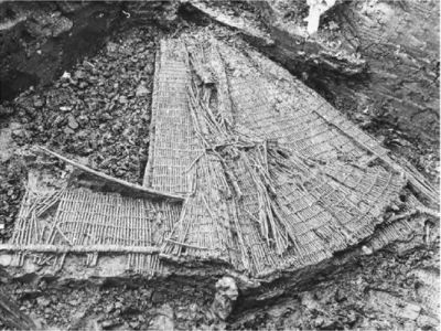 Fish trap of braided dogwood twigs from Bergschenhoek Netherlands