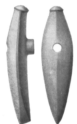 Boat-ax with shaft hole from Nordisk Familjebok