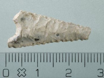 Flat arrowhead from the Dolk period found at Espe near Ringe on the island of Fyn
