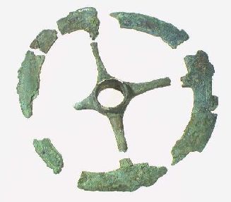 Bronzehjul fra en grav ved Tobøl ved Kongeåen