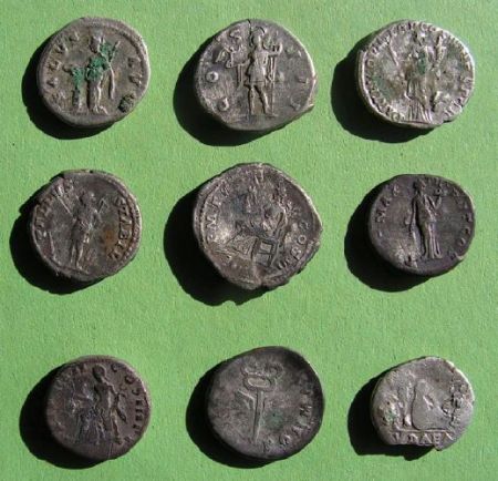 Section from coin treasure from the island of Agersø at Kallehave