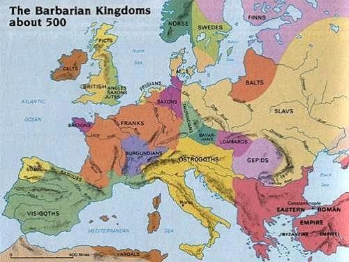 Europe around 500 AD