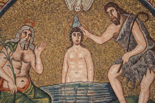Lofts mosaik i Arian Dåbskapellet i Ravenna