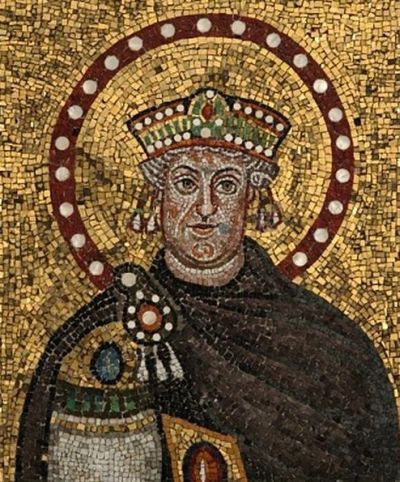 Mosaik i St. Apollinare Nuovo kirken i Ravenna, som forestiller Theoderik den Store