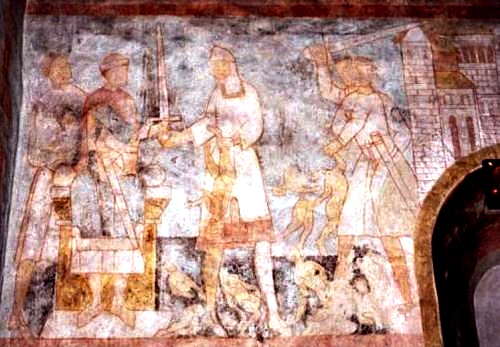 A fresco of the child murder in Bethlehem