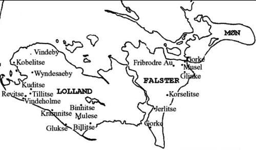 Vendiske stednavne på Lolland Falster