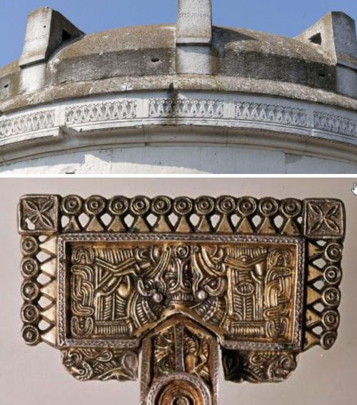 Identisk mønster på både Theoderiks maosoleum i Ravenne og et dragtspænde fra Nord-Sjælland