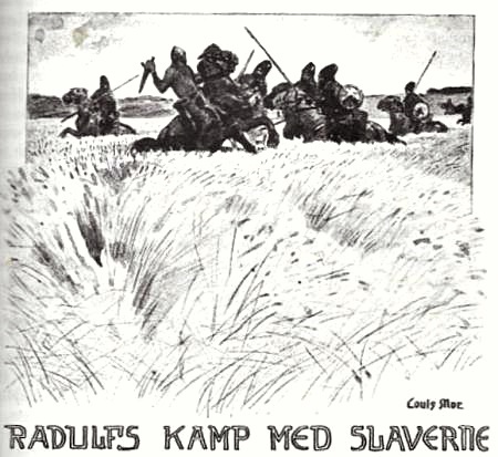 Radulf in battle against the Slawic horsemen