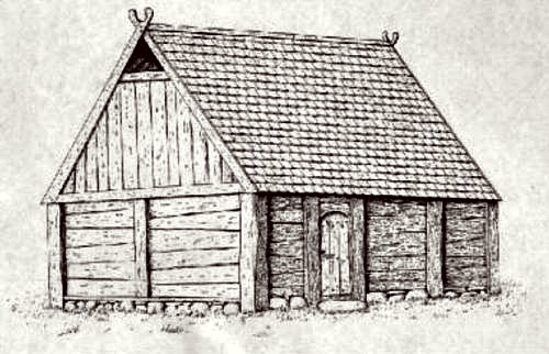 Reconstructed medieval house based on excavations in Skrillinge