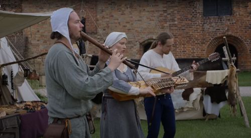 Medieval musical instruments at the Danehof Festival in Nyborg