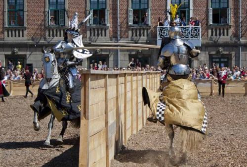 Knight tournament during Danehof festival in Nyborg