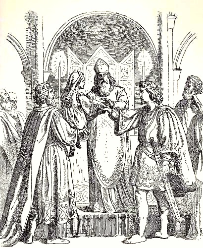 King Håkon Magnussen's engagement to Valdemar Atterdag's daughter Margrete in Copenhagen in 1359