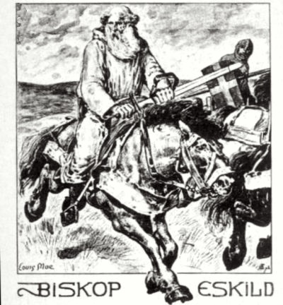 Archbishop Eskil at the head of the Scanian leding army