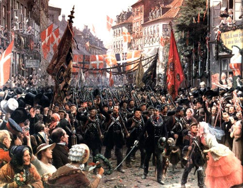 The troops return back to Copenhagen in 1851 after the First Slesvigian war