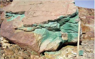 Copper ore in J.C Christensen Land in North Greenland