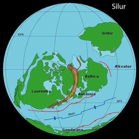 Map of the World in Silurian