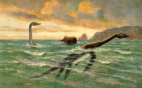 Plesiosaurs painted by Heinrich Harder