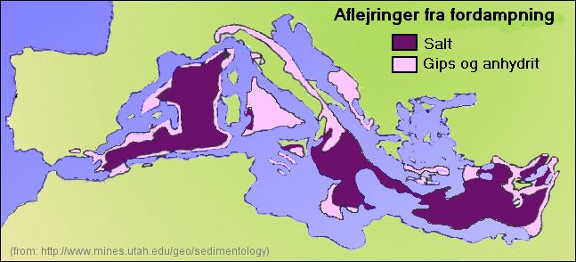 Deposits from the Messinian Salinity Crisis of Miocene
