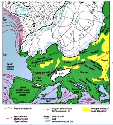 Landscape types in 
Europe during Last Glacial Maximum