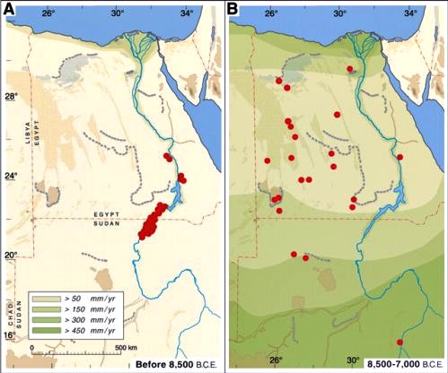 Det østlige Sahara fra før 8.500 til 7.000 f. Kr