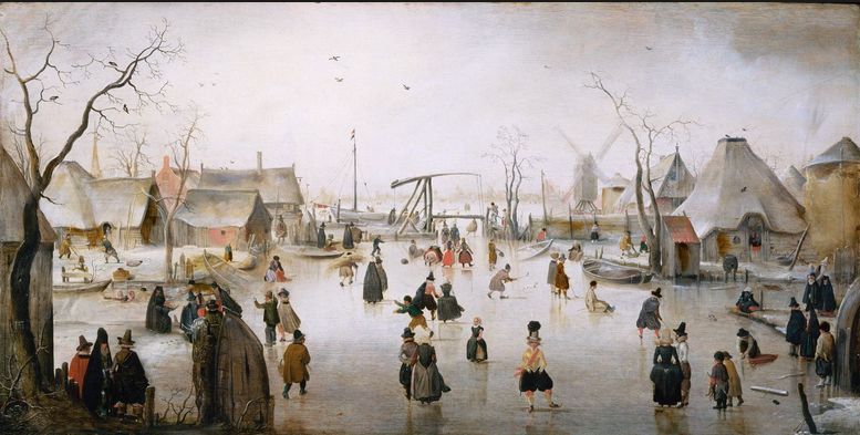 Children play on a
frozen Dutch channel during the Little Ice Age