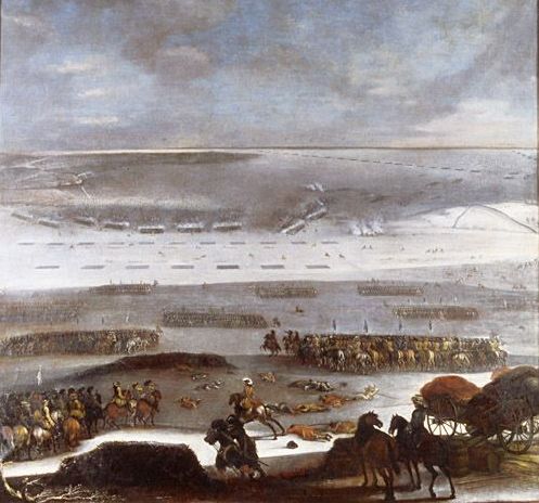 The Swedes go 
over the ice 30. January in the winter 1658