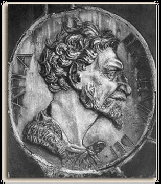 Attila the king of the Huns on a contemporary European coin