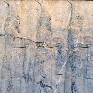 Skyther som frembærer tribut til perserkongen - Fra Persepolis 200 AC
